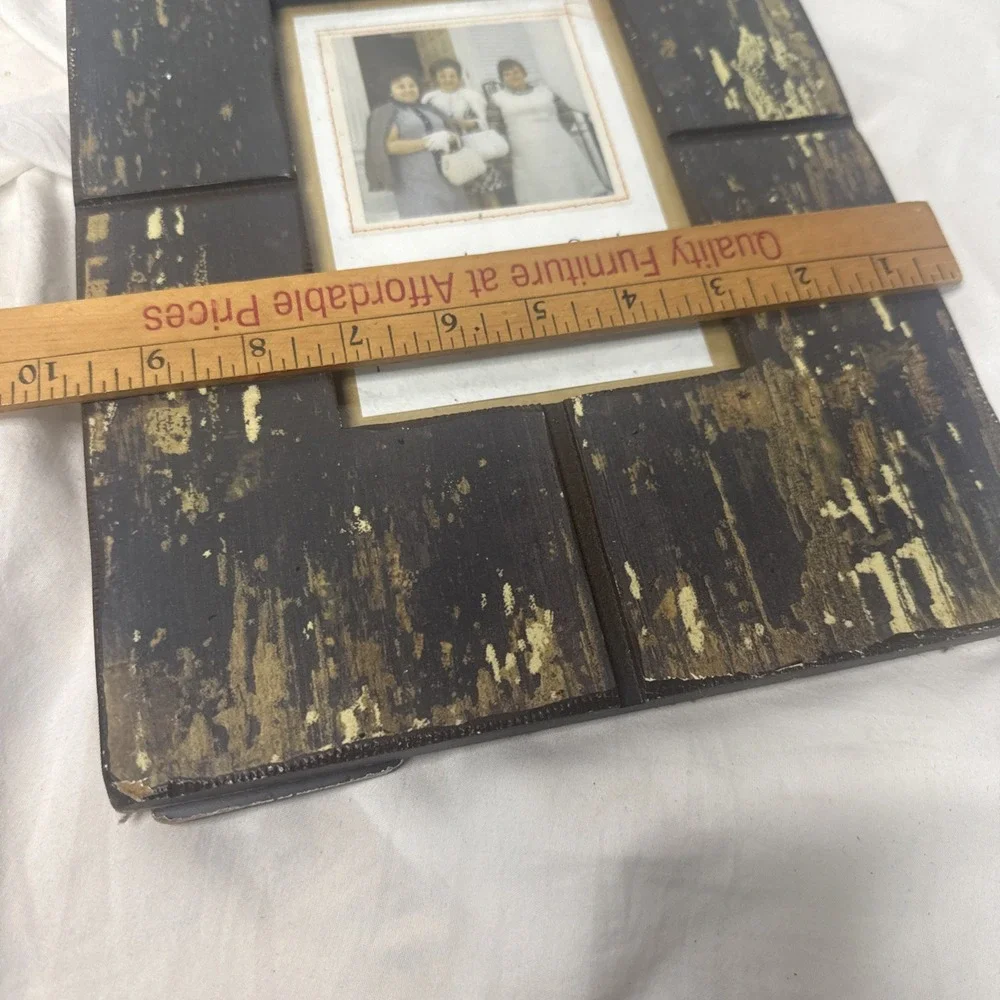 Distressed Wood Plank Picture Frame Weathered Farmhouse Shop Tipsy Decor VTG Pic